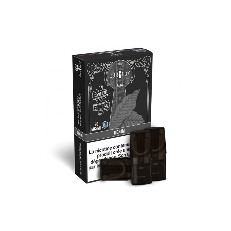 Pack de 3 cartouches pré-remplies Denim (tabac, maïs) - 1.5 ml