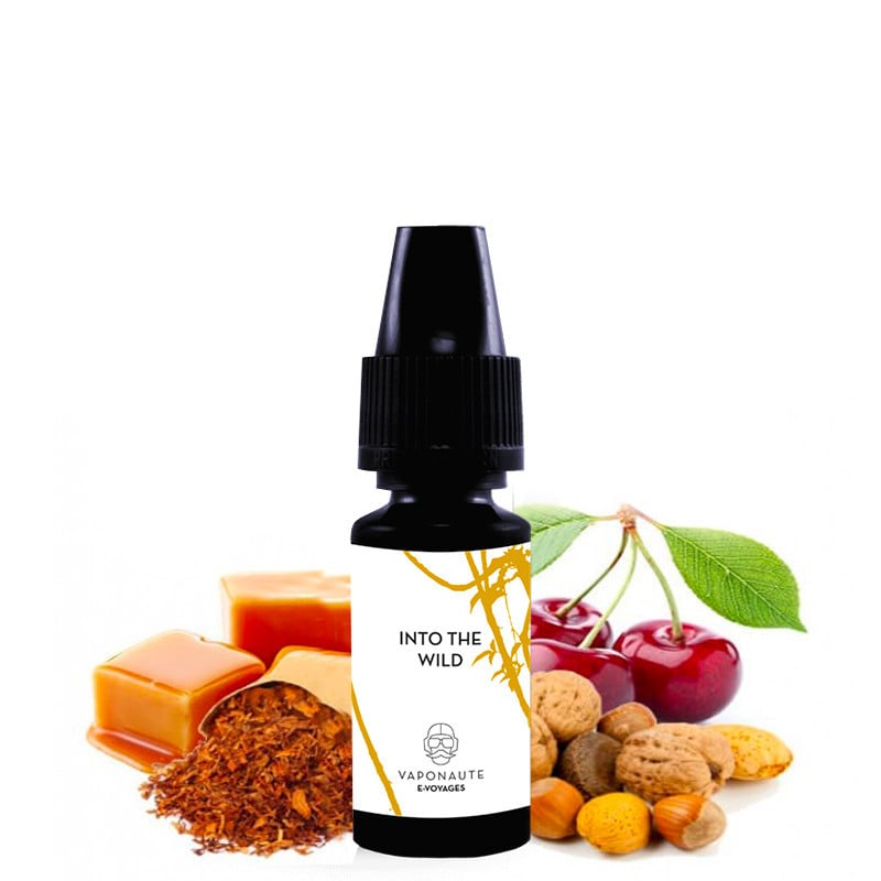 E-liquide Into The Wild saveurs classique de Virginie, praline, caramel, noisette, amande, noix et épices - Vaponaute