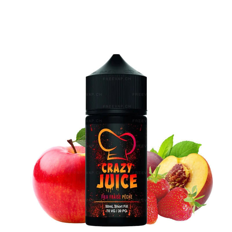 50 ML E-Liquid Fuji Erdbeere Pfirsich von Crazy Juice by Mukk Mukk