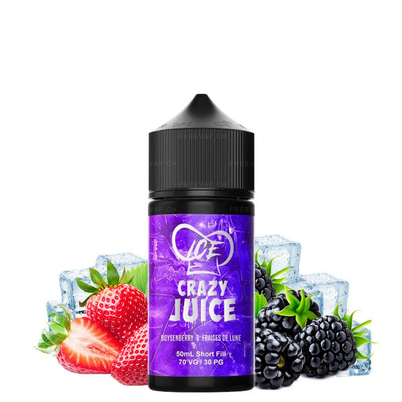 50 ml E-liquid Boysenberry Fraise de Lune ( Erdbeere & Brombeere) von Ice Crazy Juice by Mukk Mukk