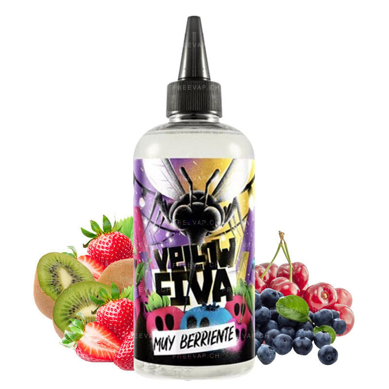 200 ml E-Liquid Muy Berriente (Kiwi, Erdbeere, Kirsche & Heilbeere) von Yellow Fiva by Joe's Juice