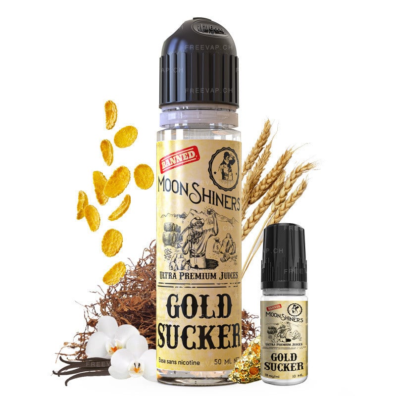 E-liquid Gold Sucker (tobacco, vanilla, caramel, cereals) - 3 mg - Moonshiners 60 ml