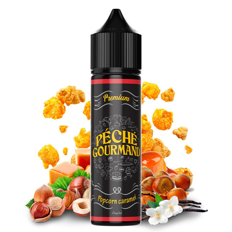 E-Liquid Popcorn Caramel - Shortfill Format - Péché gourmand by O-Jlab | 50ml