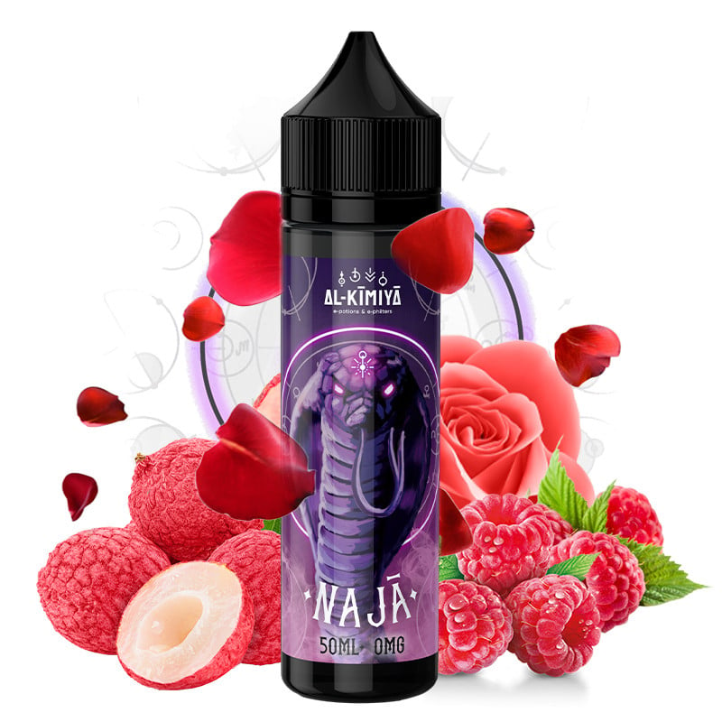 E-Liquid Naja Litschi, Limette, Rose, Himbeere, Apfel & Karamell - Al-Kimiya