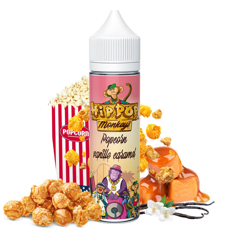 E-Liquid Popcorn Vanille Karamell - Hip Pop Monkeys by Alfaliquid | 50ml "Shortfill 60ml"