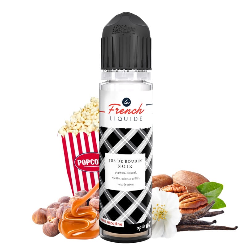 E-liquid Jus de Boudin Noir (vanilla, hazelnut, pecan, caramel, popcorn) - Le French Liquide 50 ml