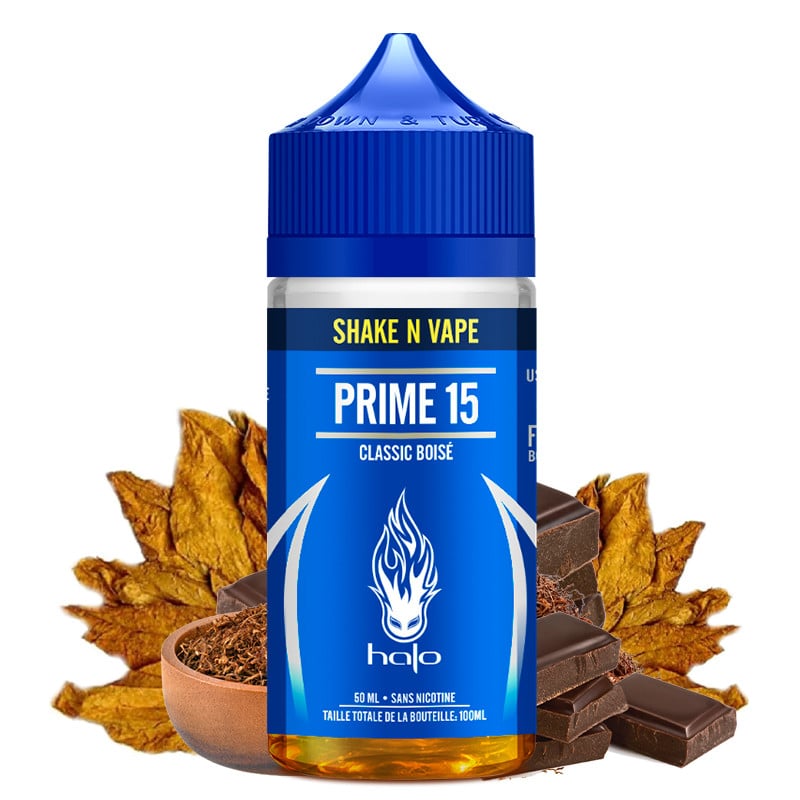 E-Liquid Prime 15 (Milder Tabak & Kakao) - Shortfill Format - Halo | 50 in 100ml