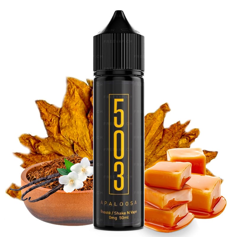 eliquid 503 apaloosa flavours tobacco, caramel and vanilla bourbon