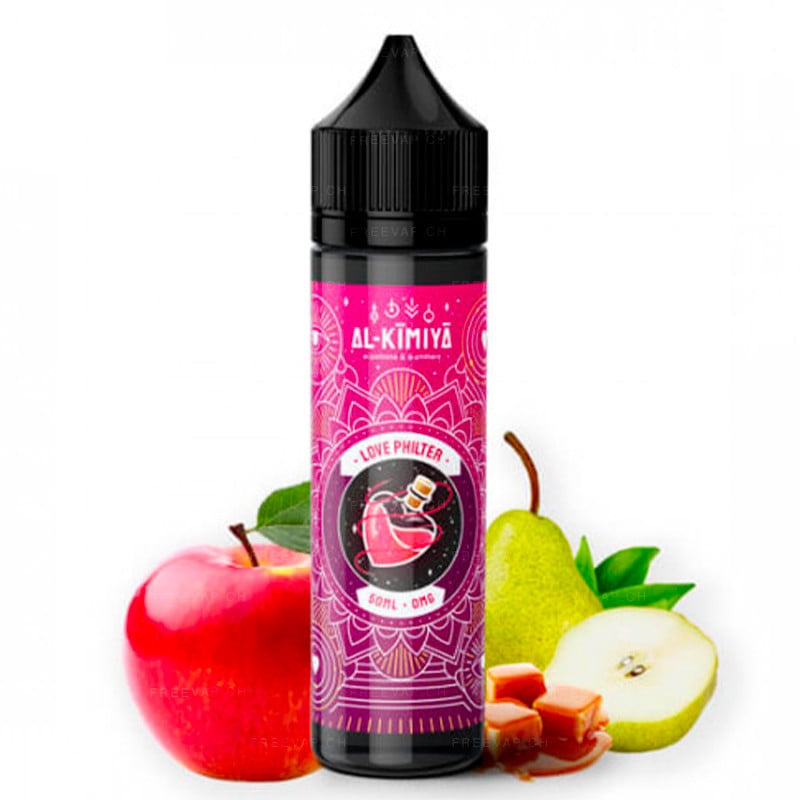 E-liquide Love philter saveurs pomme d'amour, poire et caramel - Al-Kimiya