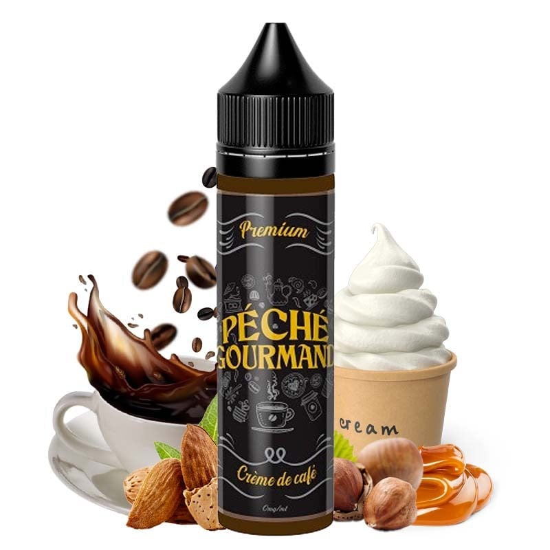 E-Liquid Crème de Café (Kaffee, Vanilleeis, Karamell, Mandeln & Haselnuss) - Péché Gourmand by O'JLab | 50 ml "Shortfill 60 ml"