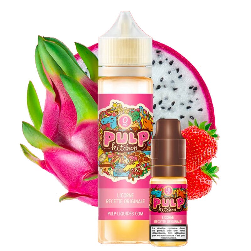 E-Liquid Licorne Original-Rezept ( Erdbeere & Drachenfrucht) - Pulp Kitchen by Pulp | 60 ml mit Nikotin