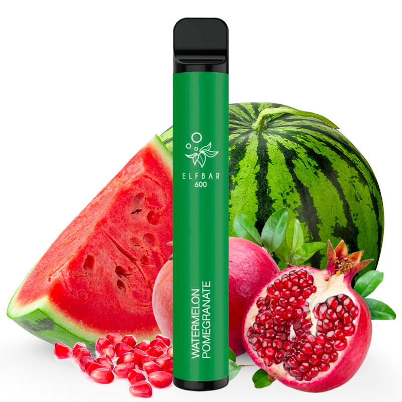 Disposable Puff Elf Bar 600 Watermelon Pomegranate 24h Swiss Delivery