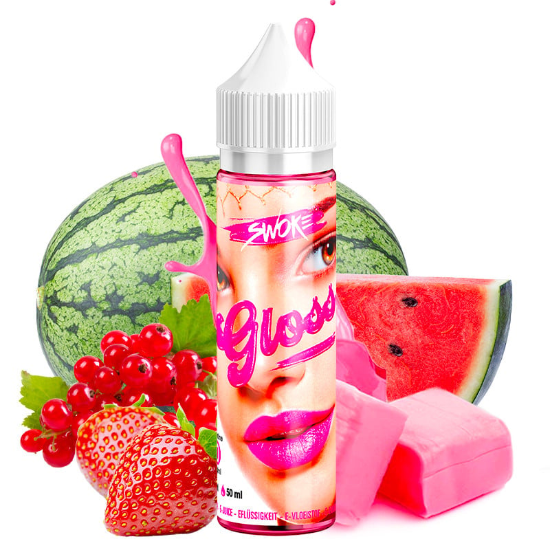 E-Liquid Gloss (Bubble-Gum, Erdbeere, Wassermelone, Johannisbeere) - Shortfill Format - Swoke| 50ml