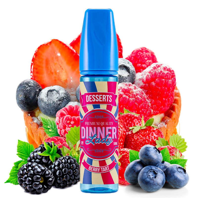 E-liquid Berry Tart (raspberry, strawberry, blackberry, blueberry tart) - Dinner Lady 50 ml