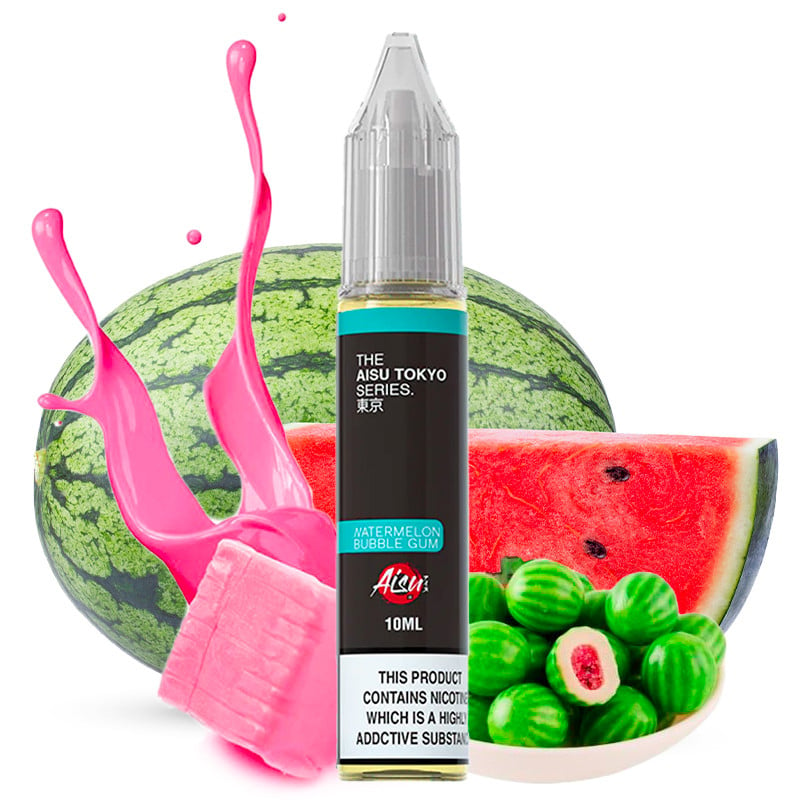 Eliquide aux sels de nicotine goût bubblegum pastèque - Aisu Tokyo Series par Zap Juice