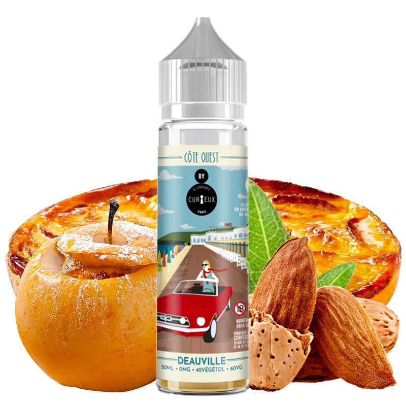 Eliquide deauville (tarte pomme et crème d'amande) 50ml côte ouest by curieux