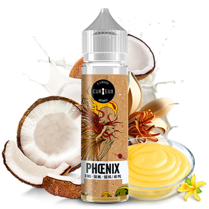 Eliquide phoenix (custard noix de coco) 50ml édition astrale by curieux