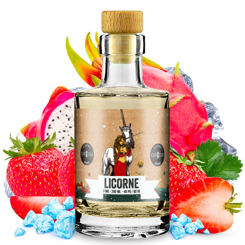 Unicorn eliquid (strawberry, dragon fruit) 200ml astrale collector's edition by curieux