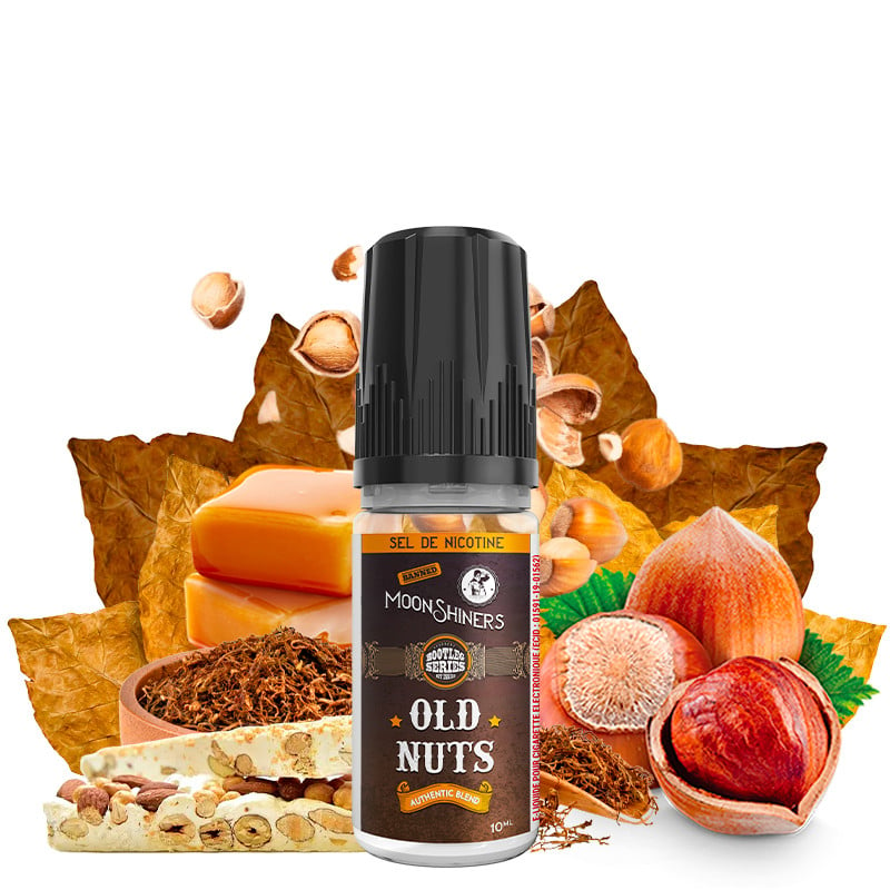 E-Liquid Old Nuts Authentic Blend ( Burley, Vanille, Haselnuss & Karamell) - Nikotinsalz - Bootleg Series by Moonshiners | 10ml