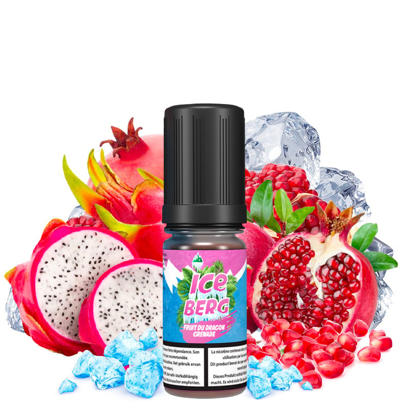 E-liquide sels de nicotine goût fruit du dragon et grenade d'Iceberg par O'Jlab