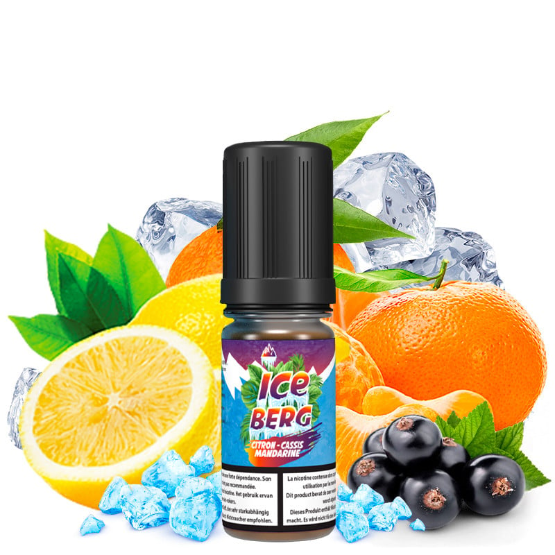 Eliquide aux sels de nicotine goût citron, cassis et mandarine de la marque Iceberg