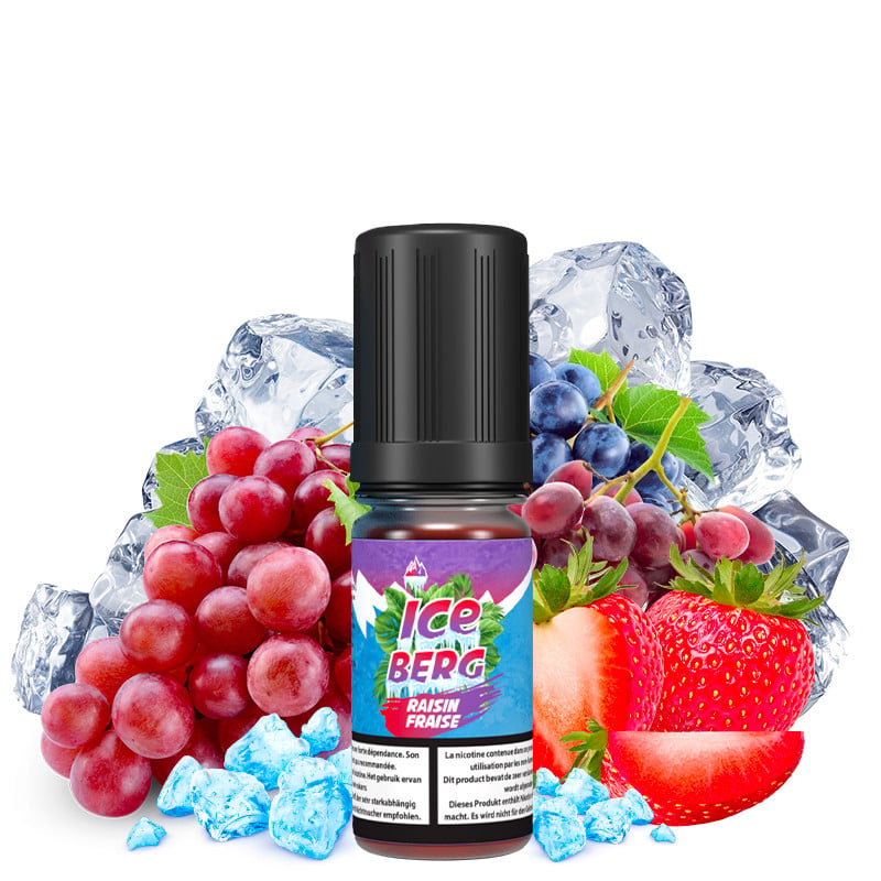 Eliquide aux sels de nicotine goût fraise raisin de la marque Iceberg