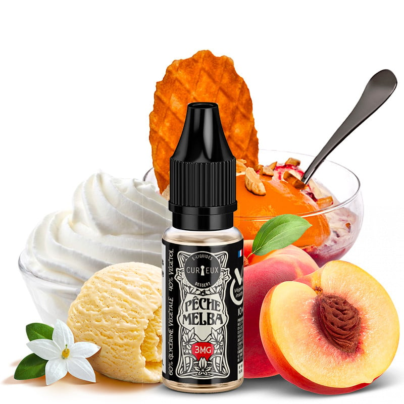 E-liquid Pêche Melba -  10 ml Dessert by Curieux new recipe