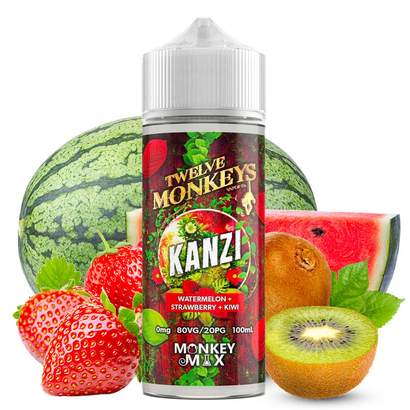 E-Liquid Kanzi (Wassermelone, Erdbeere & Kiwi) - Twelve Monkeys | 100 ml "Shortfill 120 ml"