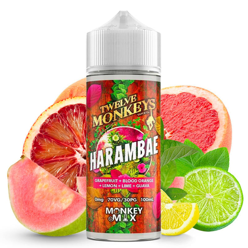 E-Liquid Harambae (Grapefruit, Blutorange, Limette & Guave) - Twelve Monkeys | 100 ml "Shortfill 120 ml"