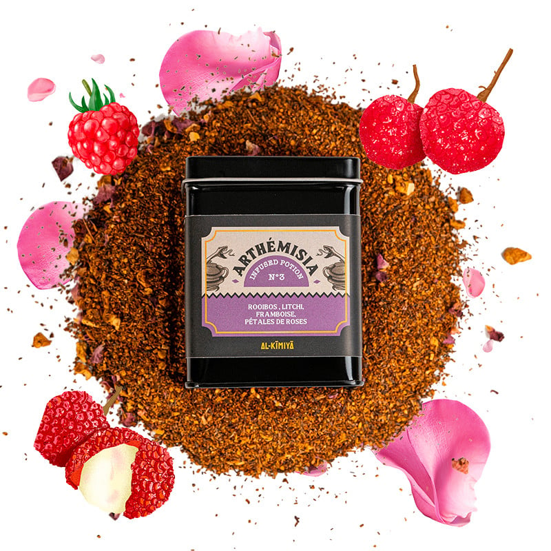 Infusion Arthémisia N°3 flavour Rooibos, lychee, raspberry and rose petals by Al-Kimiya