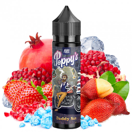 Eliquid Pomegranate Strawberry Salak Ice flavor 50ml Poppy's Daddy Sax