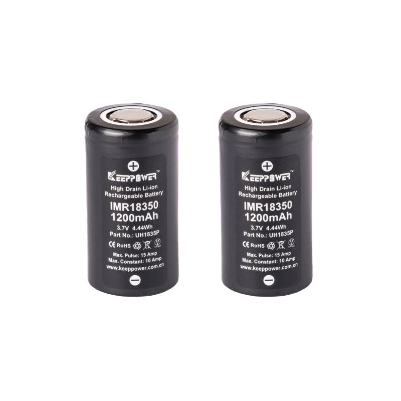 Pack de 2 accus 18350 1200 mAh - Keeppower