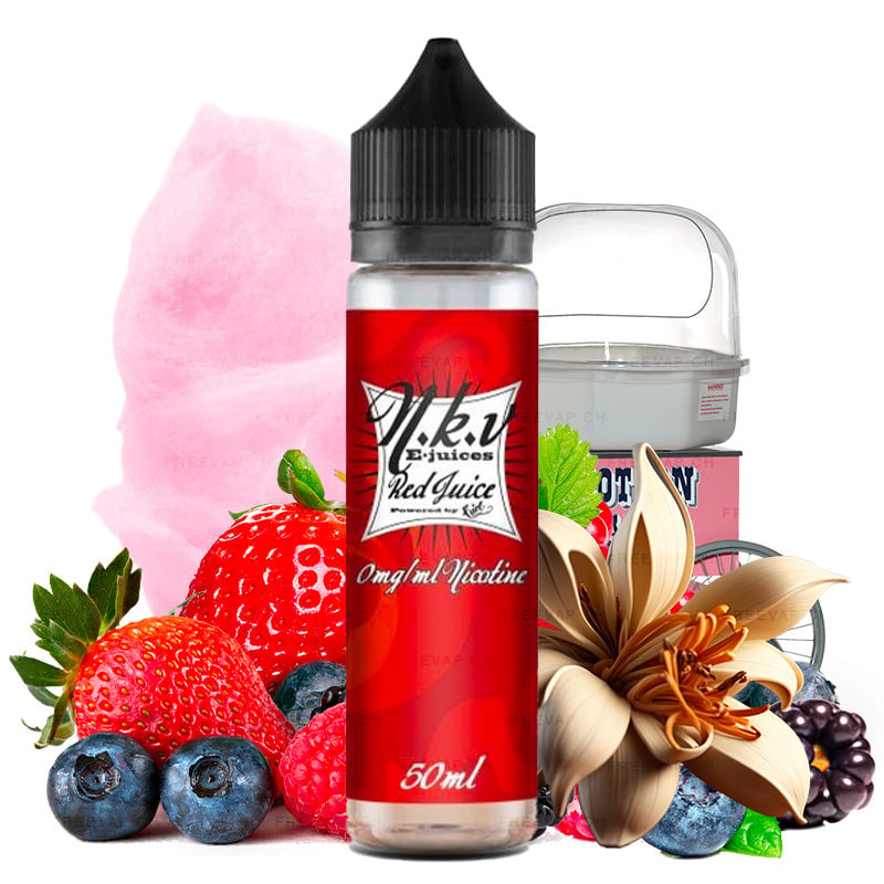 50 ml E-Liquid Red Juice (Rote Früchte, Zuckerwatte & Vanille) von NKV