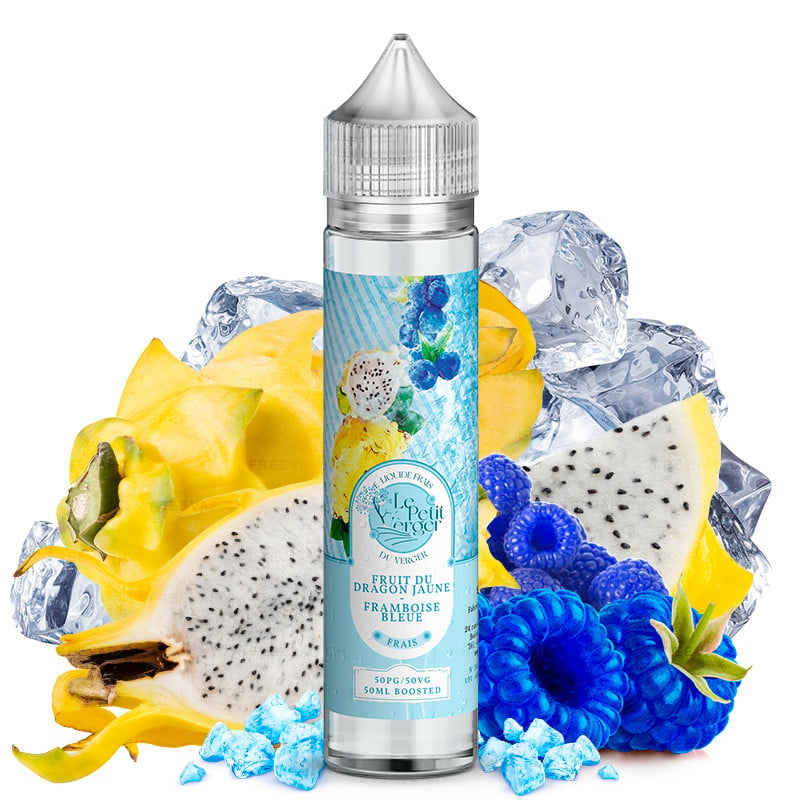 E-liquide Fruit du Dragon Jaune Framboise Bleue Frais - Le Petit Verger