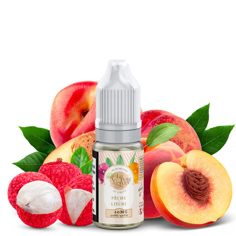 E-liquide Pêche Litchi - Sels de nicotine - Le Petit Verger