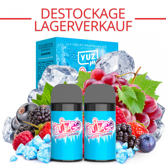 LAGERVERKAUF : Kartuschen Yuz Me - Bloody Summer - Yuz by Eliquid France | 2er Pack - 0 mg