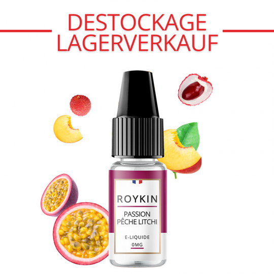 DESTOCKAGE : Passion Pêche Litchi - Roykin | 10 ml - 0 mg