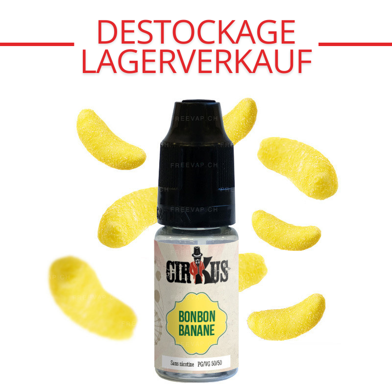 E-liquide Cirkus saveur Bonbon Banane – fabriqué par VDLV