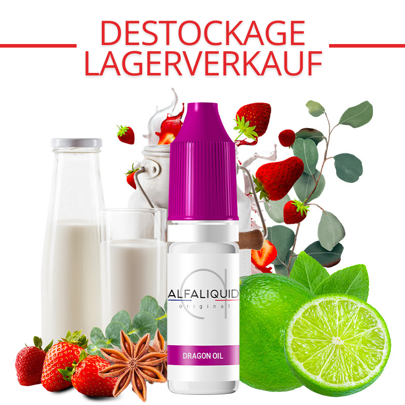 E-liquid Dragon Oil milky strawberry, anis, lime and eucalyptus - Alfaliquid 10 ml